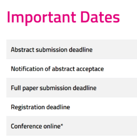 Abstract submission is open